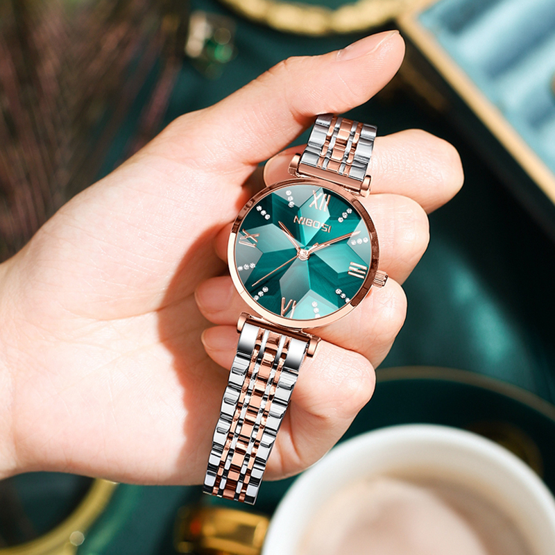 Luxury Watch Top 10 - Nibosi moda losango espelho das mulheres