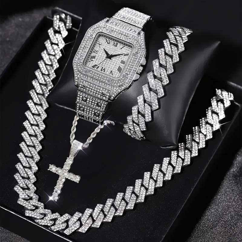 Luxury Watch Iceberg - Conjunto de 4 Peças: Relógio Masculino