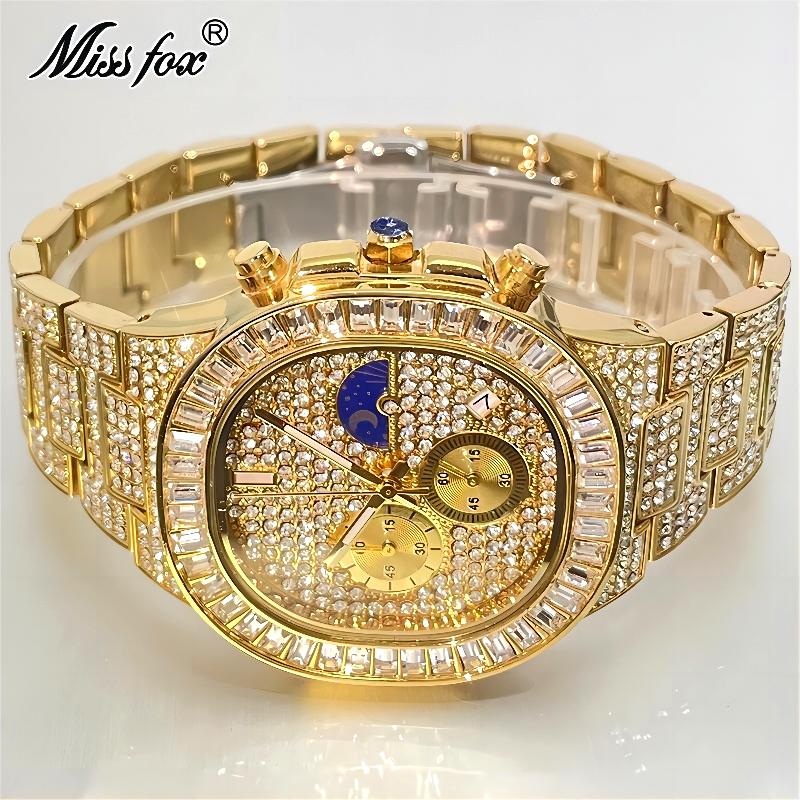Luxury Watch Iceberg - Missfox-relógio de ouro de luxo masculino,