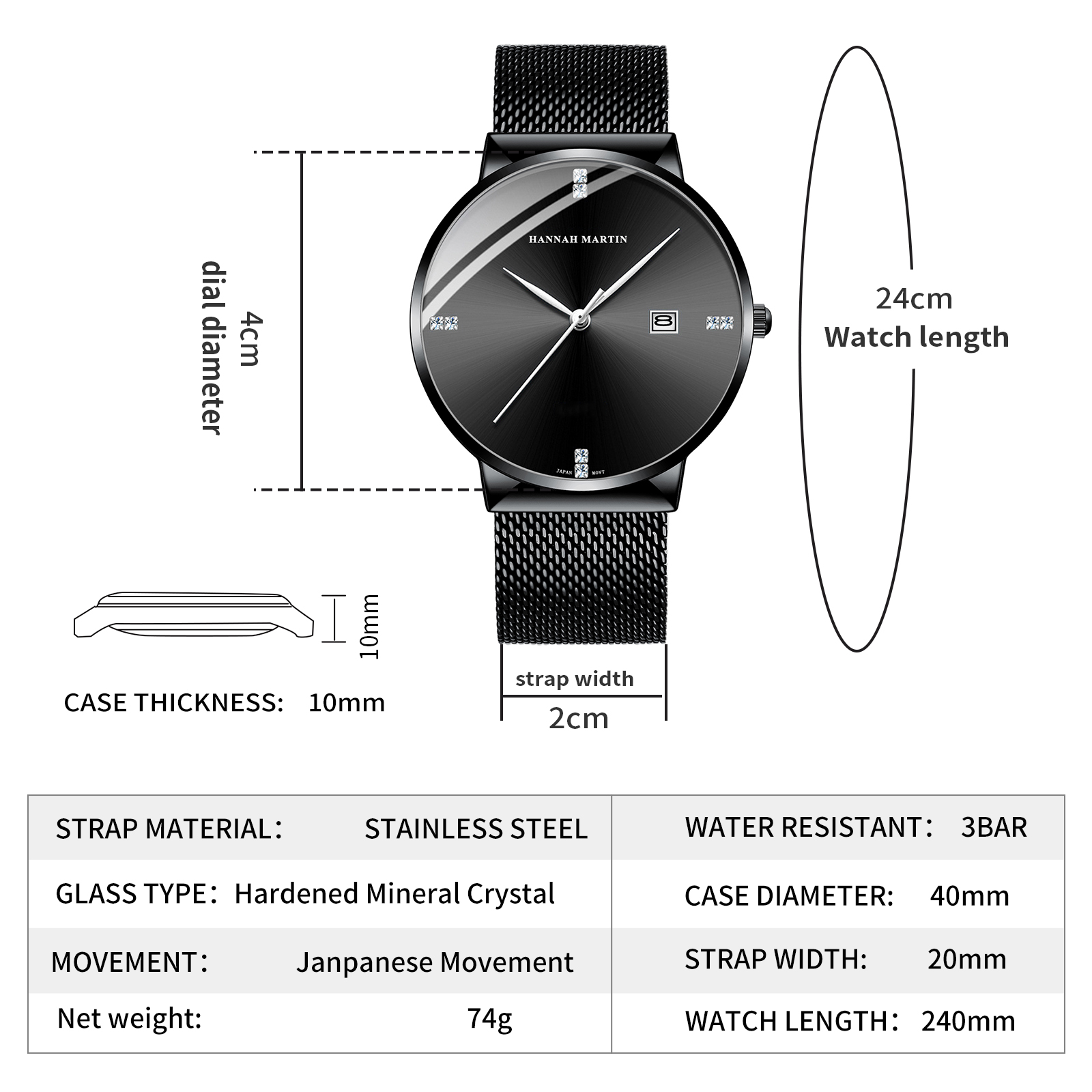 Relógio Masculino HANNAH MARTI - Luxury Watch Top 10 avaliação e preço
